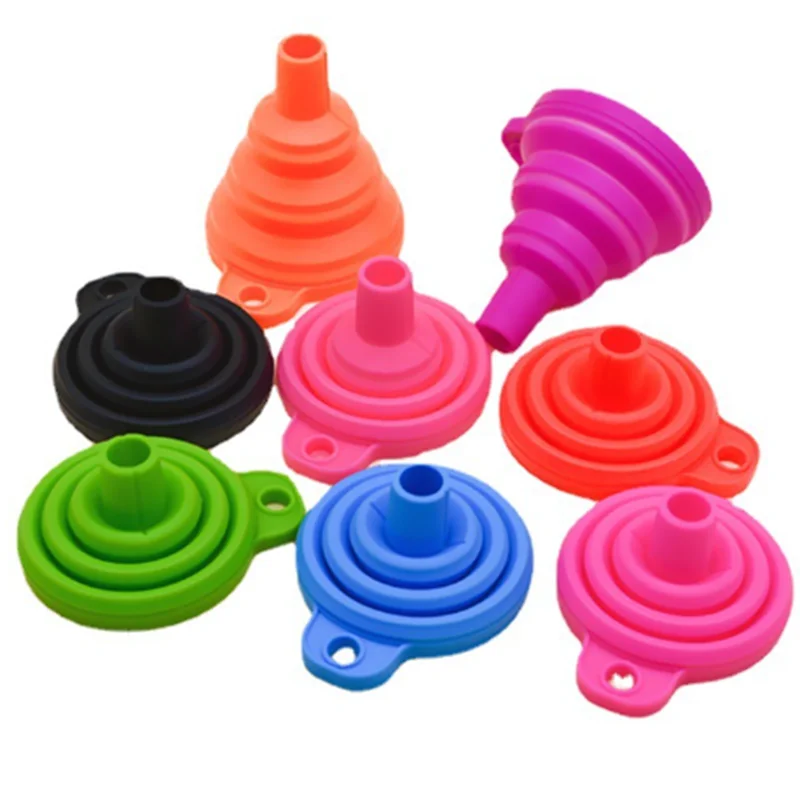 Food Grade TPR Collapsible Funnel Kitchen Gadgets Oil Filler Folding Silicone Funnel for Filling Bottles Kitchen Silicone Funnel