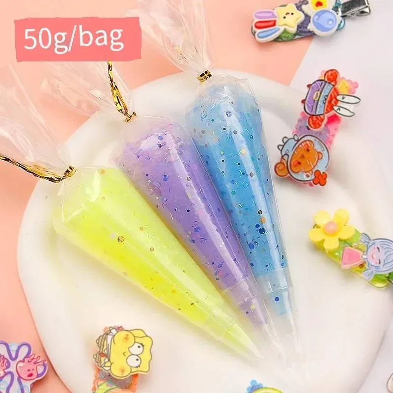 

50 г кремовый гель прозрачная блестящая резинка ручной работы DIY чехол для телефона DIY ювелирные аксессуары клей мобильный корпус ремесло мягкая глина Decorati