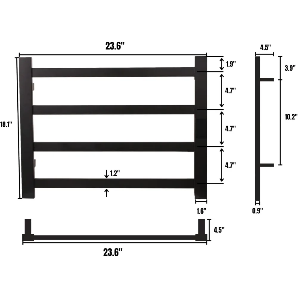 Electric Towel Warmer,Super Thin with Timer & Temperature Multi-Level Adjustments,Hardwired & Plug-in | 4 Bar