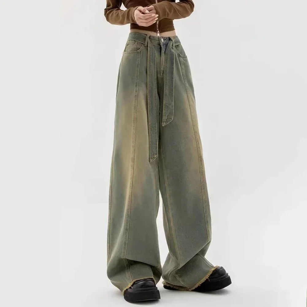 

Casual Streetwear Distressed Trousers 2XL High Waist Pants Four Seasons Wear Slightly Elastic Brand New Condition
