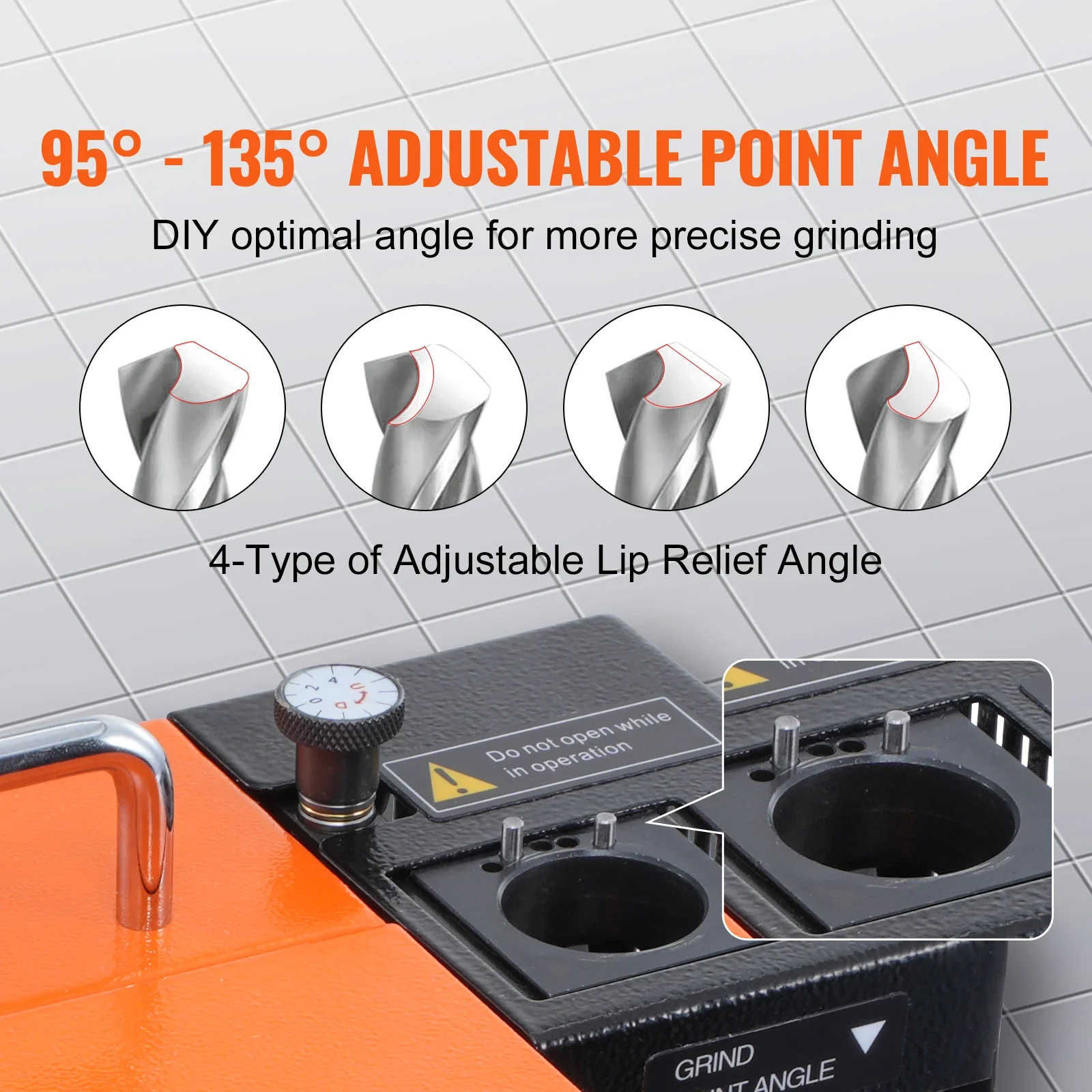 VEVOR Drill Bits Sharpener 3-13mm Mill Grinder Sharpener Portable Sharpening Angle Grinder with 11 Collets For Factory Workshop