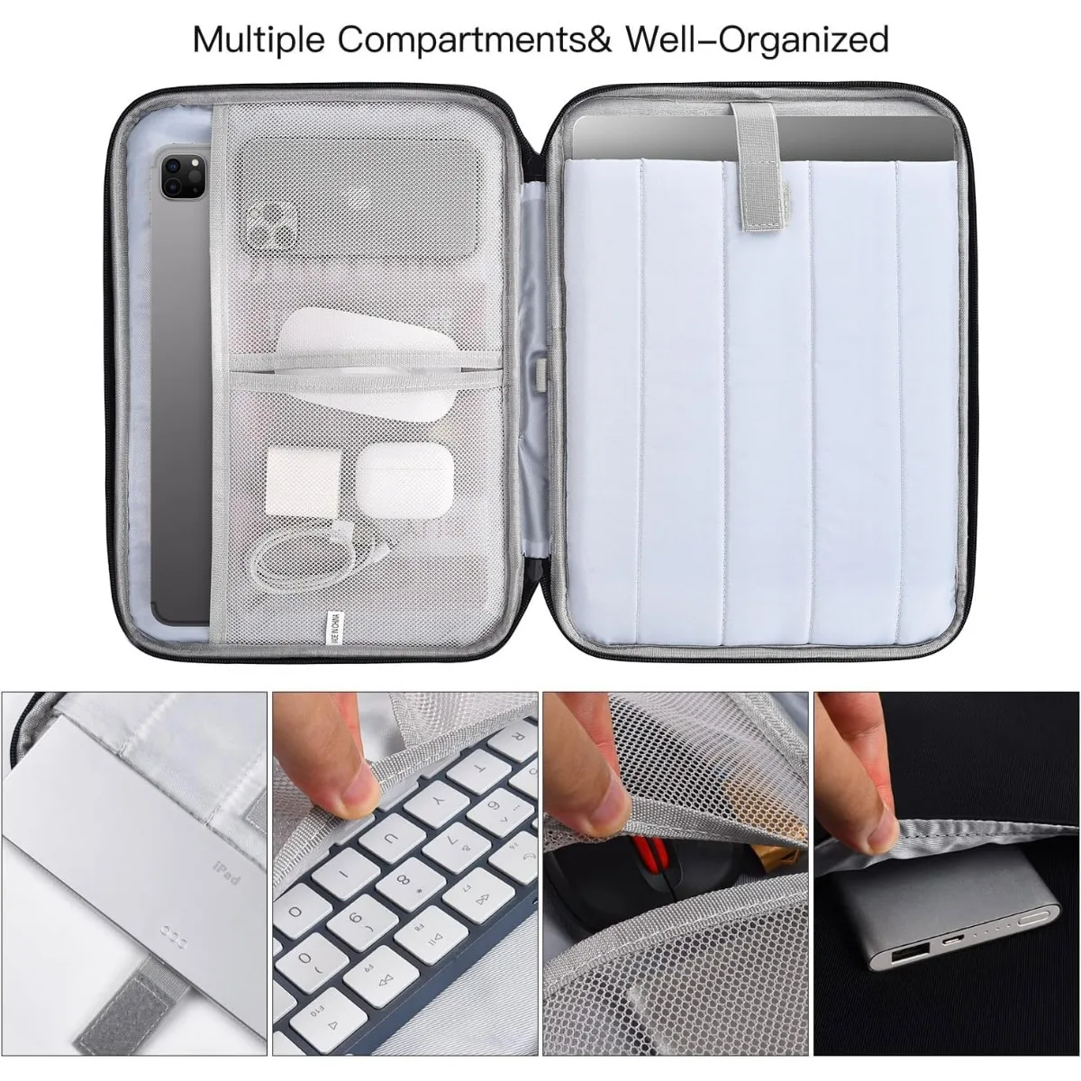 iPad Pro 12.9 Sleeve, กระเป๋าใส่แท็บเล็ตสําหรับเดินทาง for13 นิ้ว iPad Pro M4 2024 และ iPad Air M2 พร้อม Magic/Smart Keyboard, สีเขียว