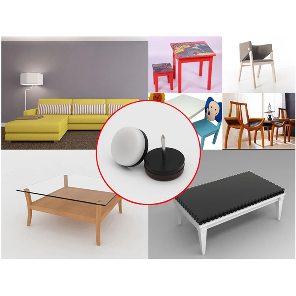 

50pcs 18Mm Chair Table Leg Pads Non Skid Nail Mats For Furniture Wood Floor Protector Home Office Use Furniture Leg Caps