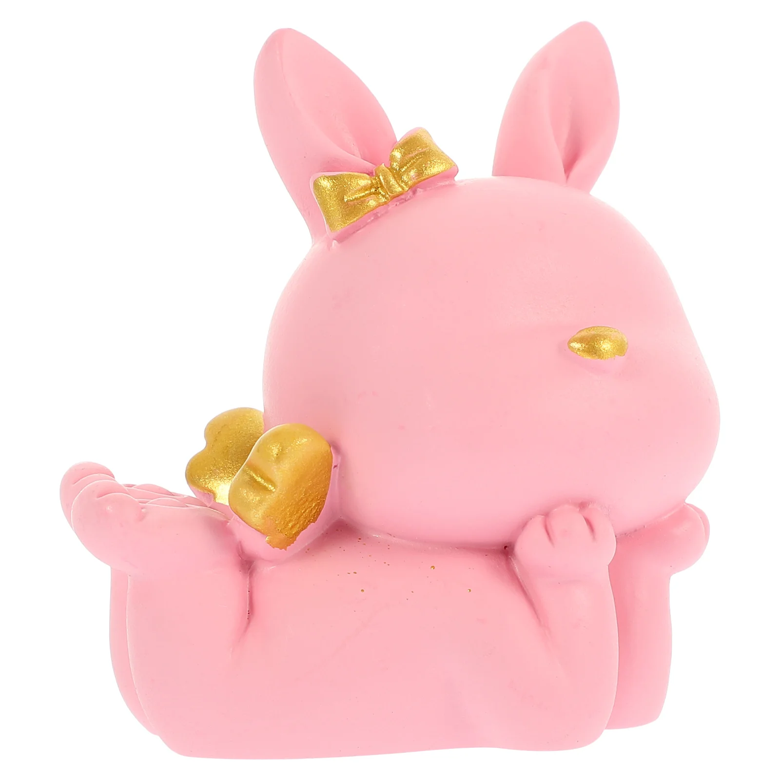 

Cartoon Rabbit Figurines Pink Small Resin Zodiac Bunny Statue Decor Desktop Garden Micro Landscaping Home Decorations