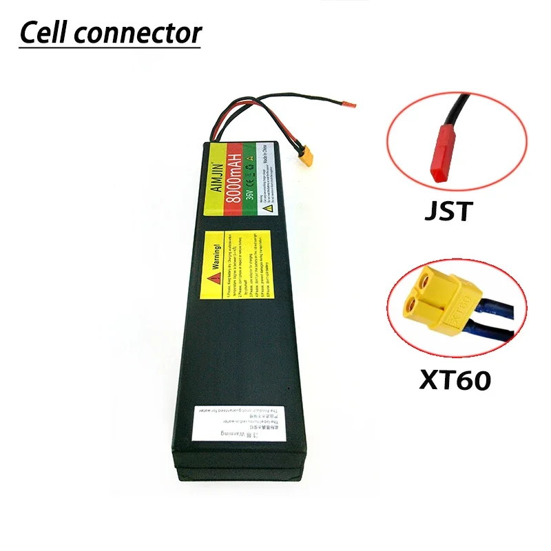 36V 8000mAh Lithium Ion Battery Pack 10s3p with JST+XT60 Connector