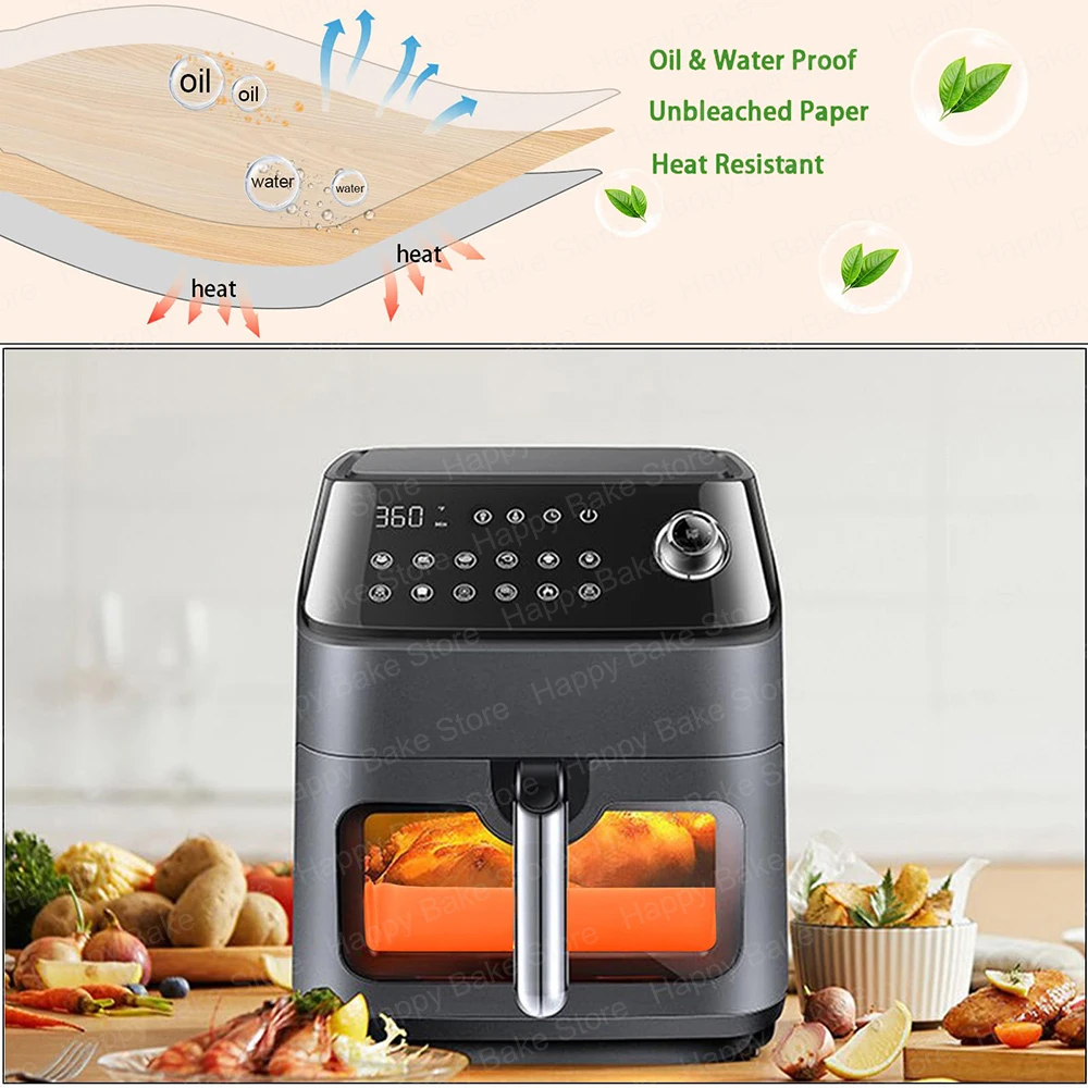 مقلاة هوائية ورق خبز للاستعمال مرة واحدة لمقلاة هوائية بدرج نينجا فودي فليكس 10.4 لتر AF500EU/AF500EUCP، 5.2 لتر بطانات مقلاة هوائية مزدوجة المنطقة