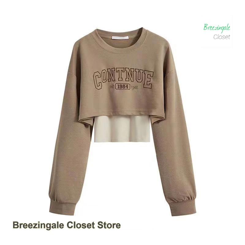 

Korean style letter printed sweater+suspender vest two-piece women's spring and autumn new fashion design short casual top suit