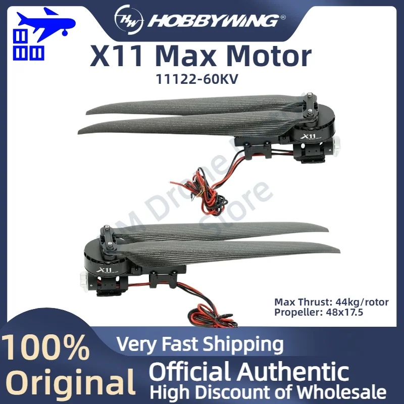 Hobbywing Original X11 Max Motor Integrated Drone Brushless Motor 11122 60KV 18S 48175 Fold Propeller For 40L Agricultural UAV