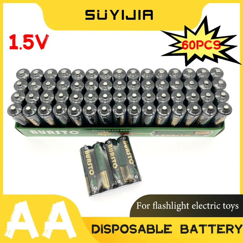 

Brand new original AA 1.5V 60PCS disposable dry alkaline battery for flashlight shaver electric toy alarm clock wireless mouse