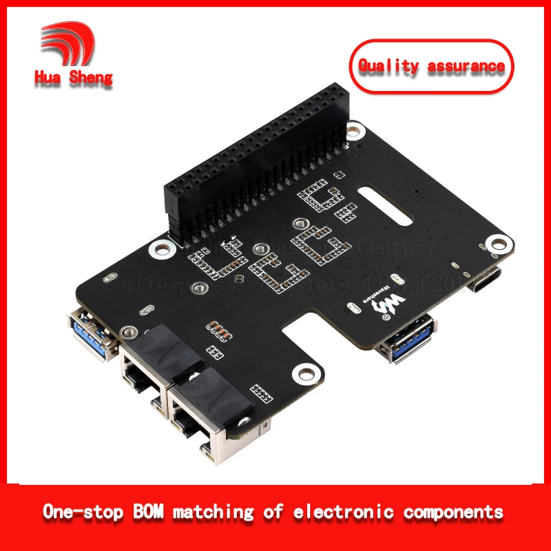 Raspberry Pi 5 Expansion 2-Way USB 3.2 Interface and 2-Way 2.5g Network Port Hat Standard-Speed Read and Write No Driver Plug and Play