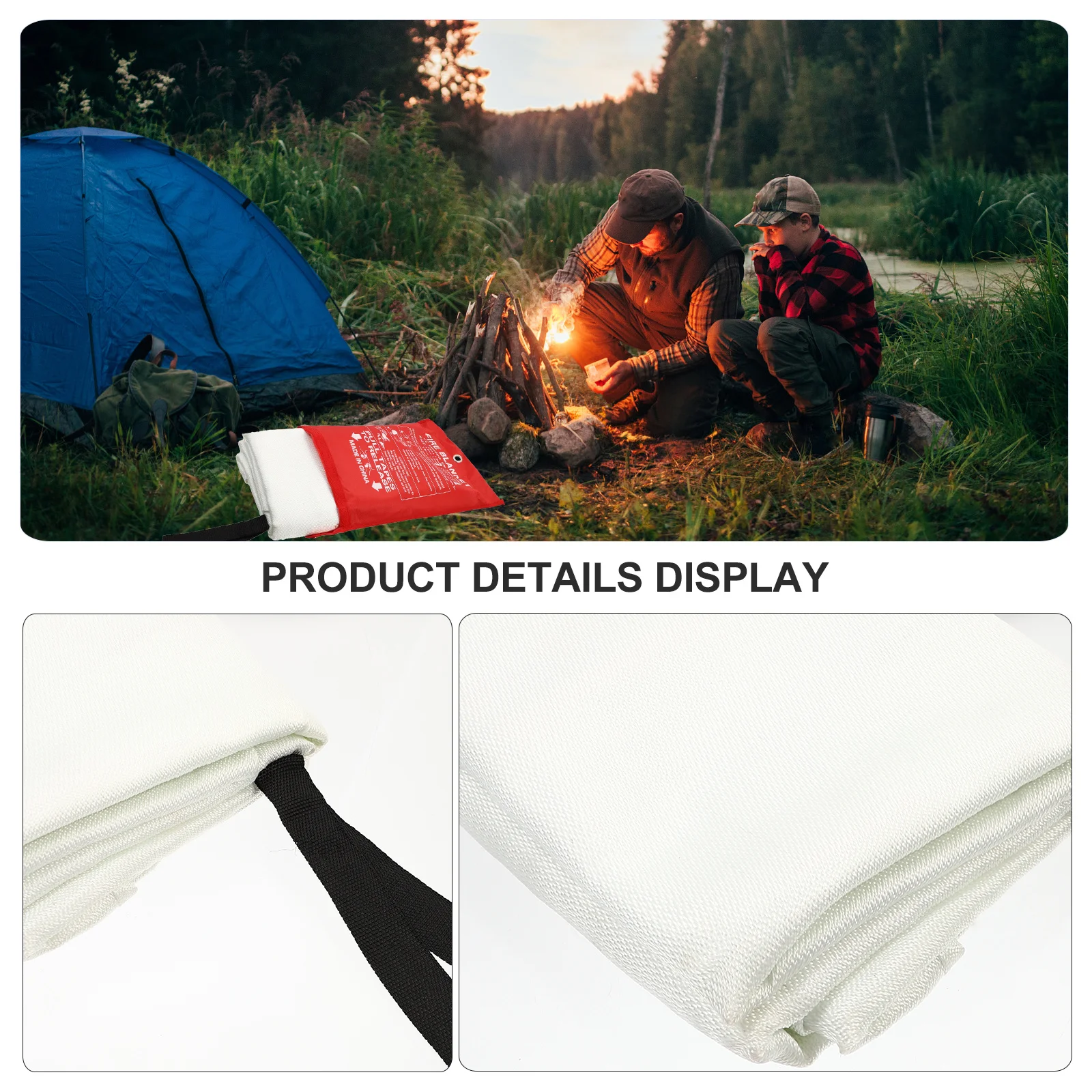 

Fiberglass Fire Blanket Professional High Temperature Resistant Fire Suppression Blanket Emergency Heat Shield for Kitchen Car