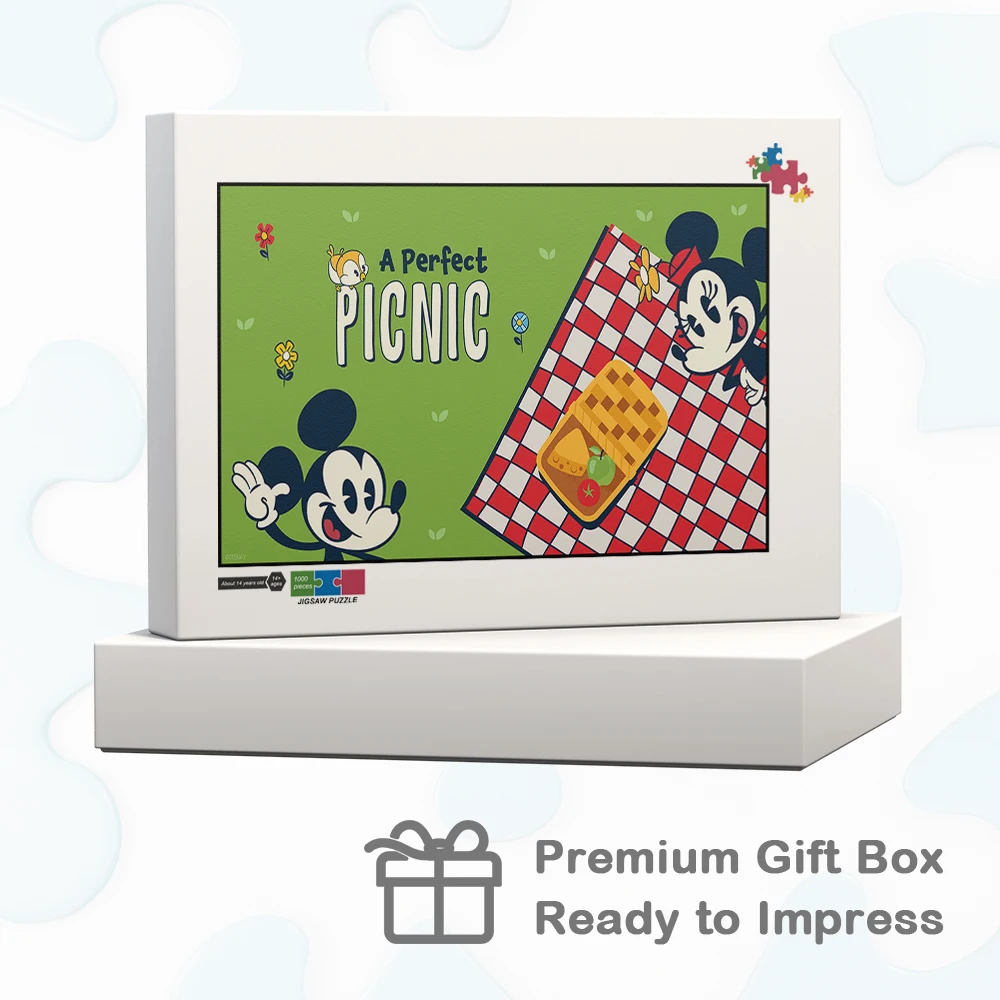 Mickey and Minnie's Picnic DIY Jigsaw Puzzles Disney Cartoon Runaway Railway Inspired Unique Design Games and Puzzles for Adults