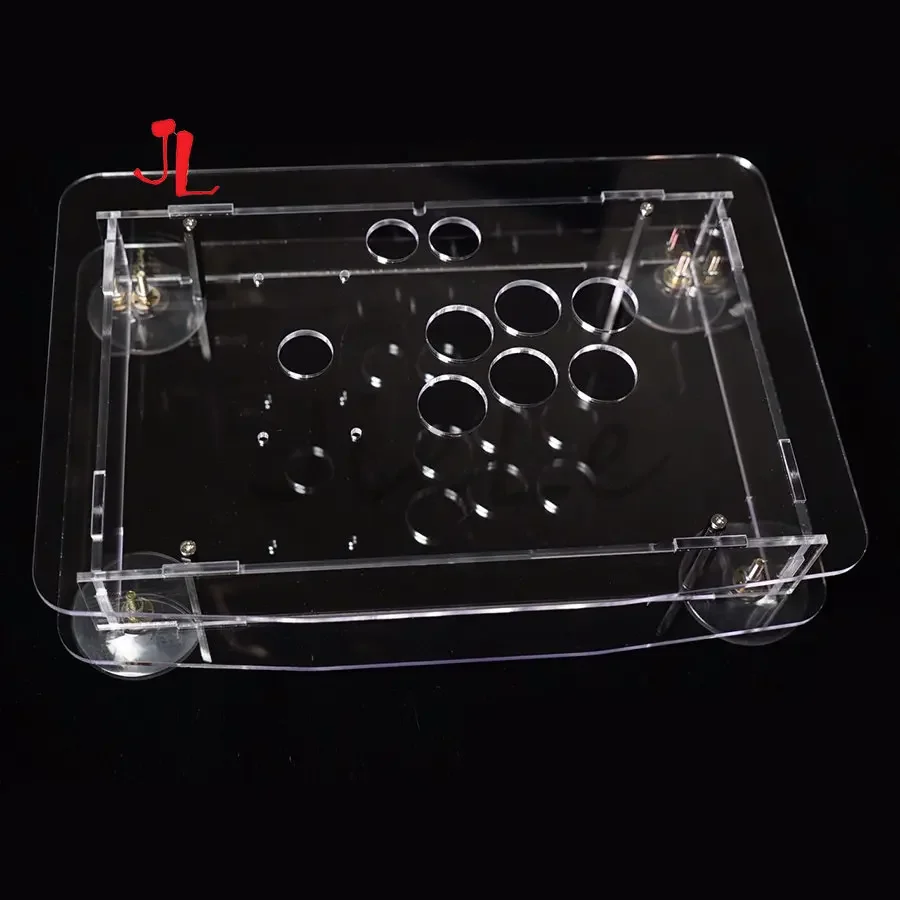 Arcade Game Stick Transparent Case, Rocker Frame, Acrylic Console Shell, USB Encoder Box, Clear Panel, 24mm, 30mm Button Joy