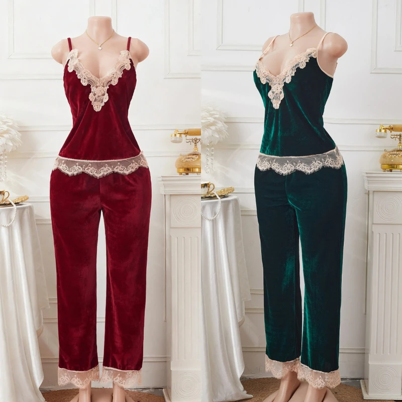 2026 Hot Selling New Spring and Summer Suede Fabric Strap and Pants Two-piece Set for Women