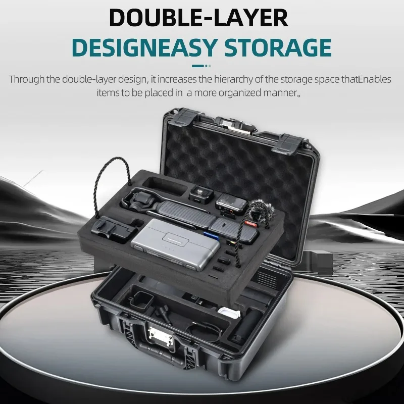 For DJI Osmo Pocket 3 Accessories TSA Password Lock 2 Layer Waterproof Box Hard Case Portable Suitcase Carrying Case