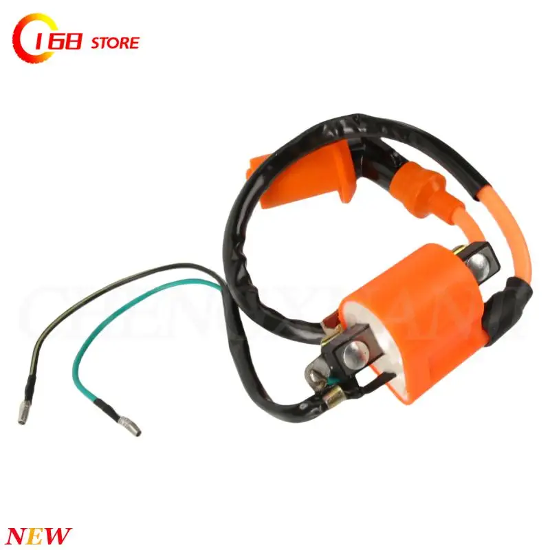 Motorcycle Horizontal Modification Ignition Coil With 135 Elbow Compatible For 110CC & 125CC Engines