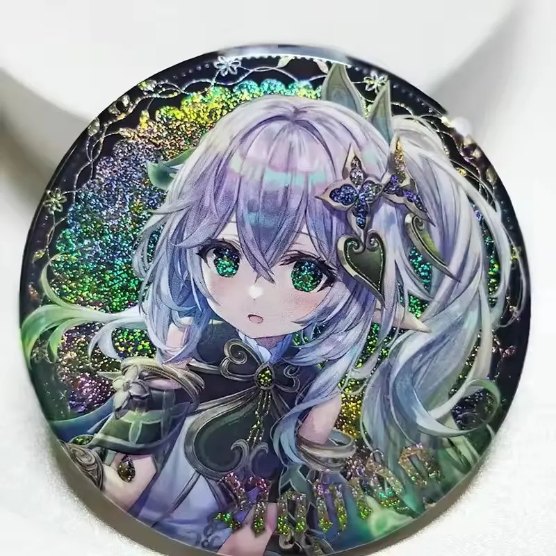 

Genshin Impact Anime Game Peripheral Series Water God Funina Nahida Laser Badge Brooch Dress Accessory DIY Pendant Holiday Gifts