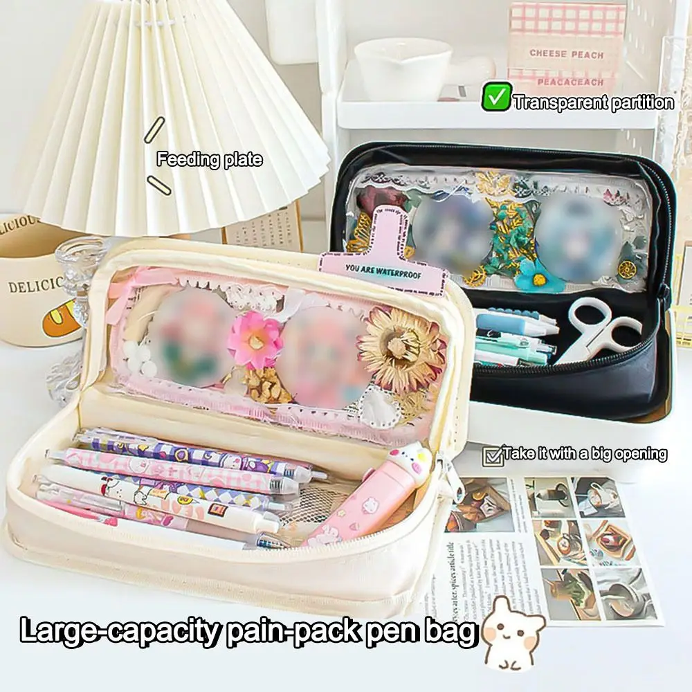 Portable Oxford Pen Bag Large Capacity Multi-function Stationery Storage Bag Pencil Case Student