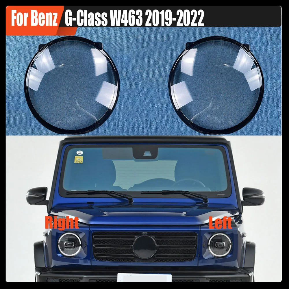 For Benz G-Class W463 2019-2022 Headlight Cover Lens Transparent Glass Headlamps Lampshade Lamp Shell Masks