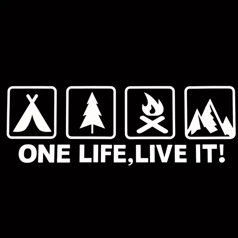 Enjoy Outdoor Adventures: Durable Vinyl Car Decals for Windows, Tailgates, and Body - Perfect for Camping Enthusiasts, Featuring