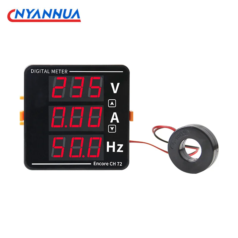 AC Ammeter Voltmeter Three Display Current Voltage Frequency Meter AC50-500V AC0-120A 10-99.9Hz