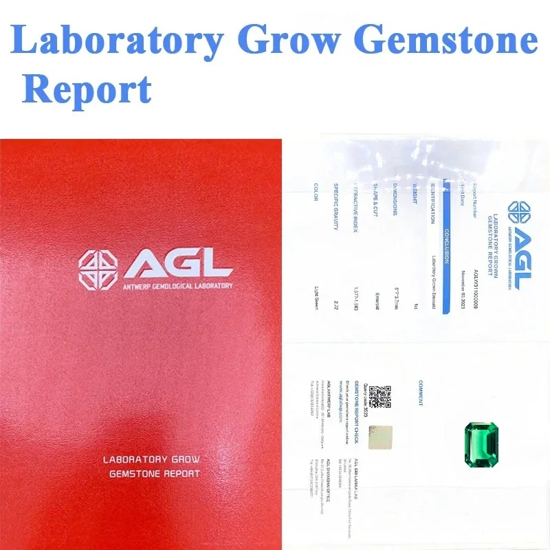 مختبر الزمرد مستطيل الشكل كولومبيا الحرارية المائية حجم 13x18 مللي متر Diy بها بنفسك مواد صنع المجوهرات اختيار AGL شهادة