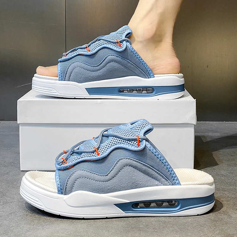 Nowe kapcie męskie letnie luksusowe Design kapcie sportowe Outdoor miękka podeszwa buty plażowe domowe antypoślizgowe buty łazienkowe męskie sandały