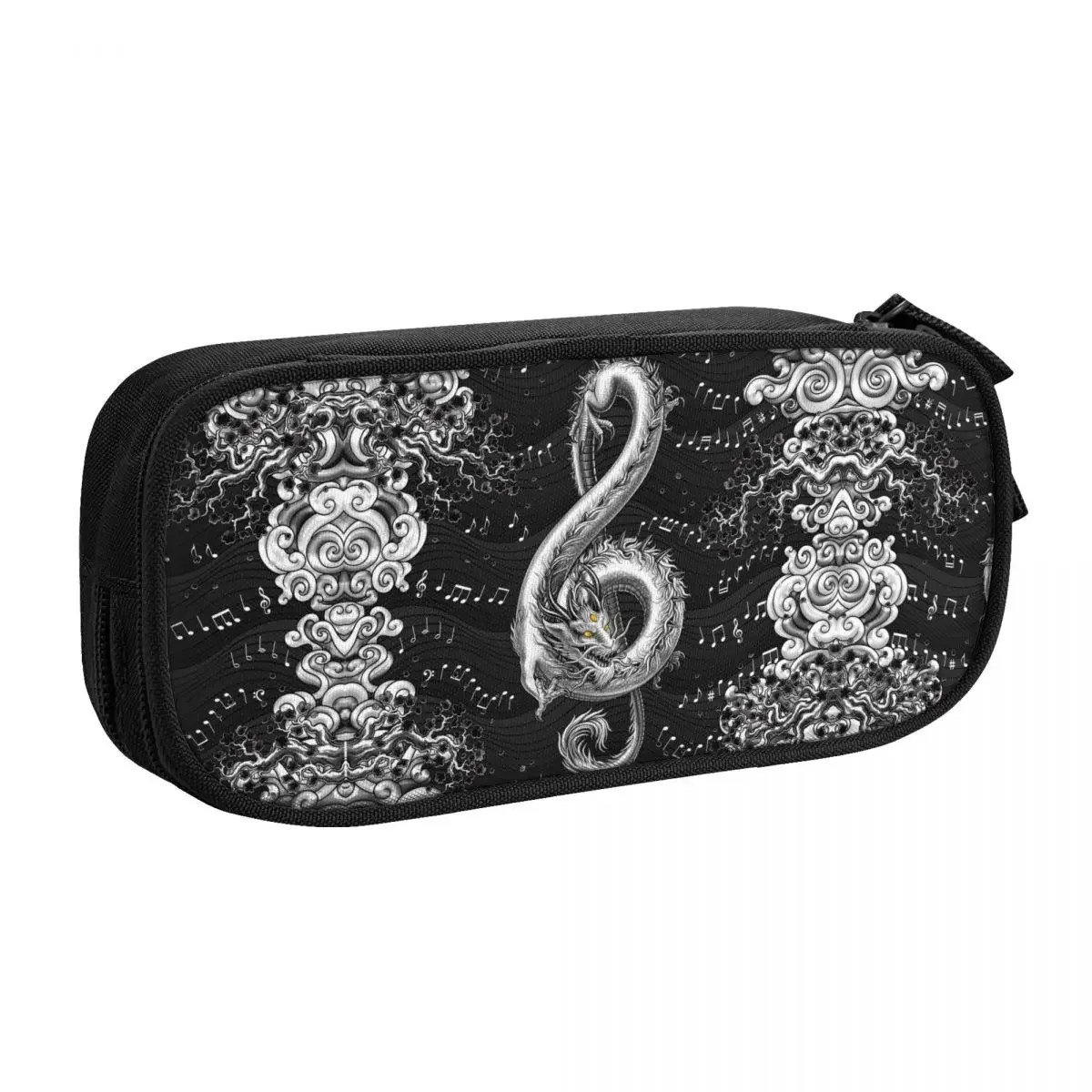 Custom Treble Clef Music Dragon Cute Pencil Case Boys Gilrs Large Capacity Pencil Pouch Students Stationery