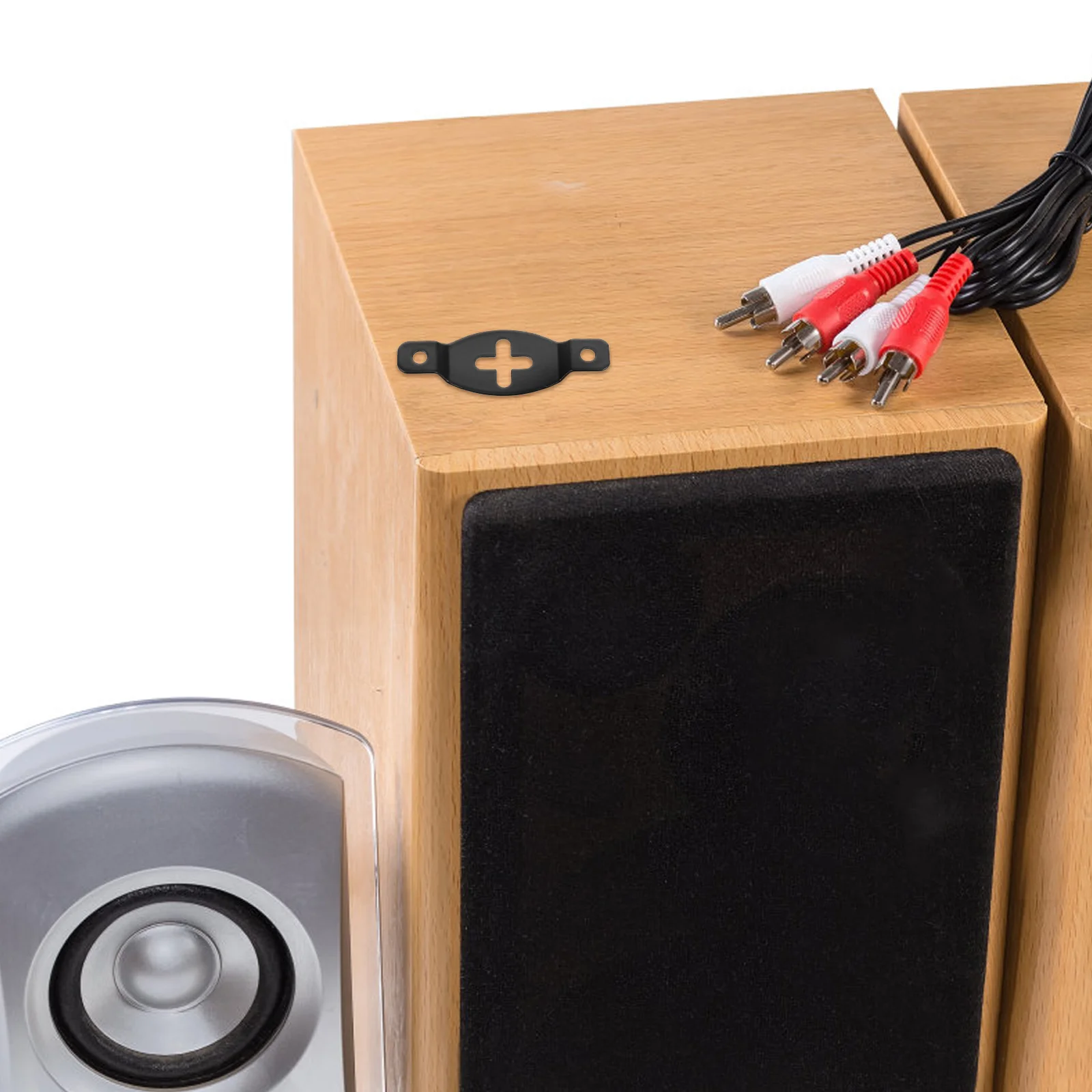

20 Pcs Speaker Hooks Hanger Iron Plates Wall Mount Accessories Bracket Audio System Surround Sound Holder Rack Black