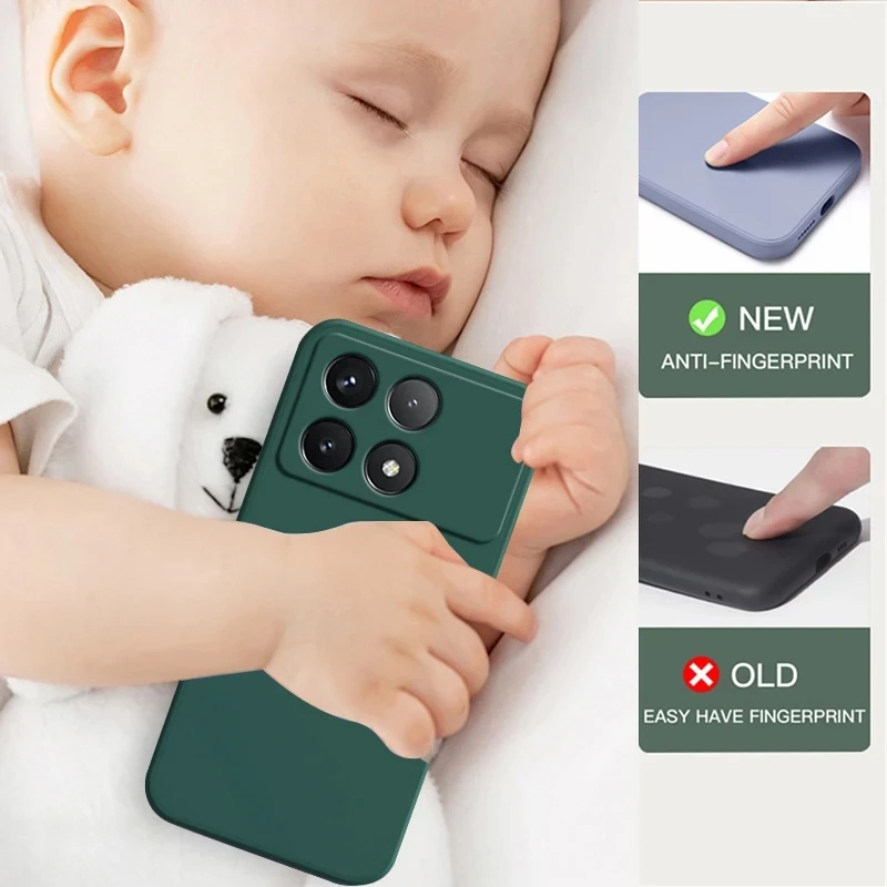 Xiaomi用液体シリコンケース,ソフトカバー,poco x6 pro