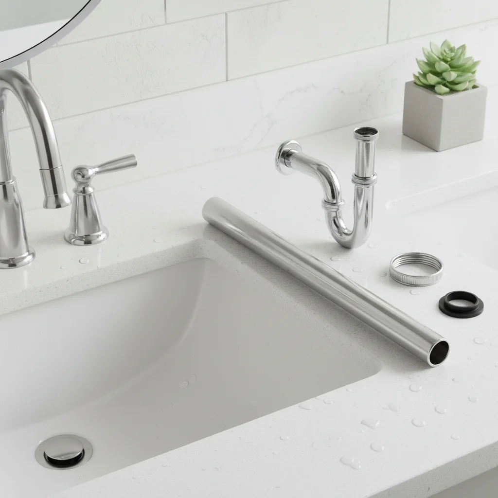 Stainless Steel Sink Basin For Immersion Extension Siphon Pipe Drain Connection Basin Pipe Tube Bathroom Sink Drainpipe