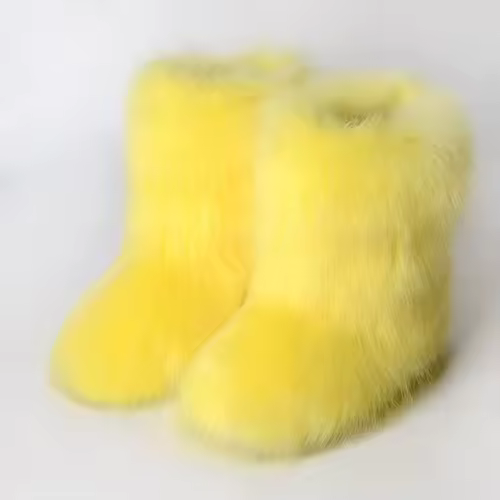 Women's Winter Snow Boots Outdoor Luxury Furry Faux Fox Fur Boots Woman Plush Warm Platform Shoes New Fashion Bottes Big Size 46 - Image 24