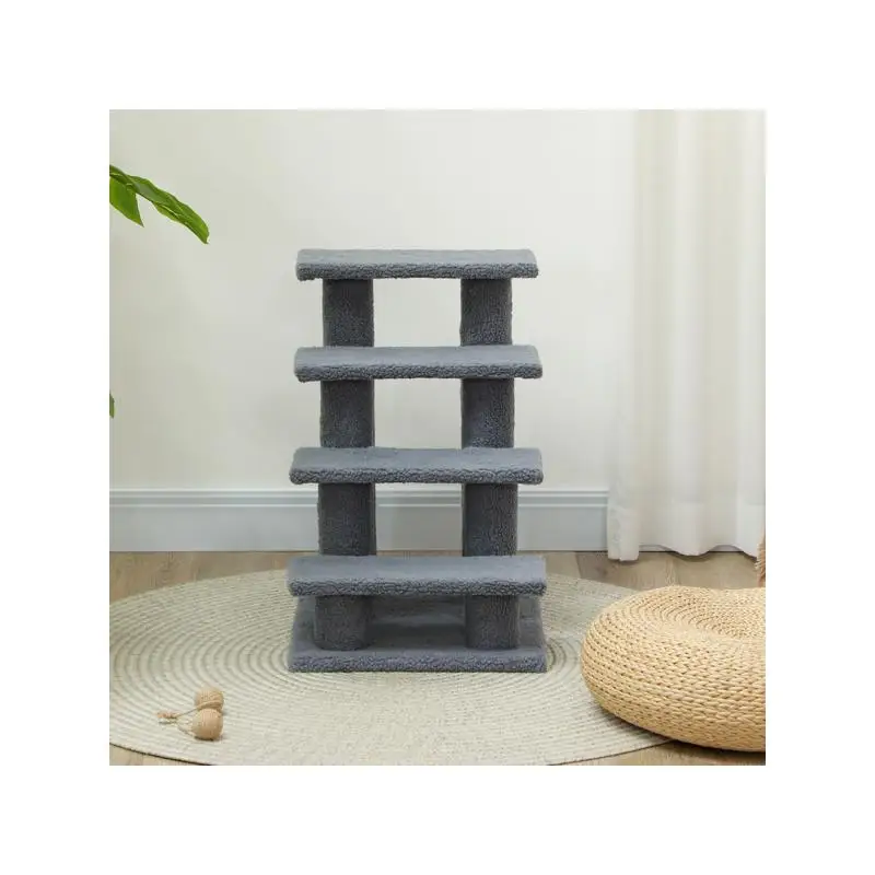 سلالم للحيوانات الأليفة للكلاب والقطط، عمود خدش متعدد المستويات لسهولة الوصول، تصميم موفر للمساحة مع مواد متينة، مثالي