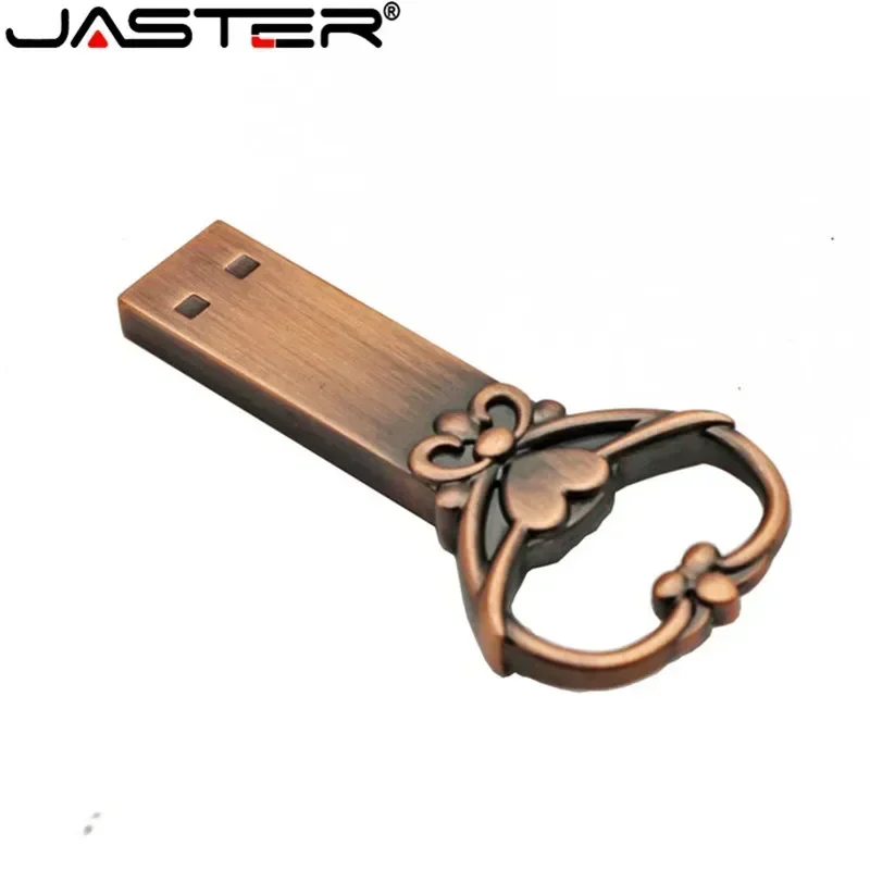 JASTER rame amore chiave a forma di cuore chiavetta usb pendrive pen drive 4gb 16gb 32gb 64gb chiavi in metallo memory Stick regalo di nozze