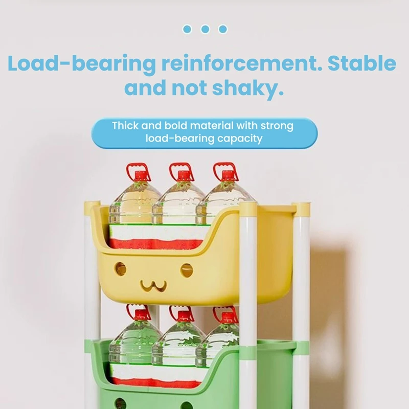 Multi-Level Storage Rack for Household Mobile Bookshelf, Living Room, Kitchen Storage Small Trolley, Floor Standing with-A27R