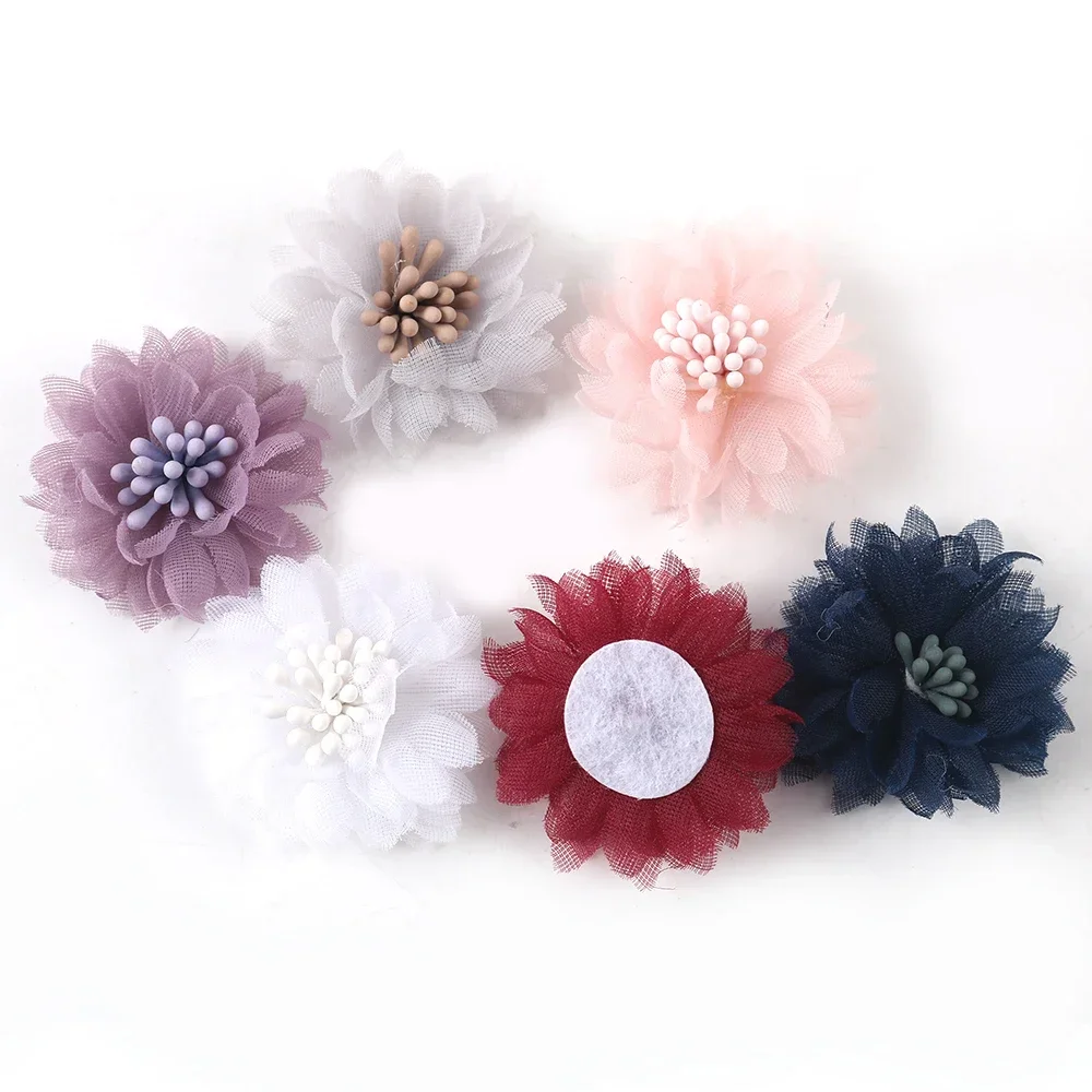 

10pcs Artificial Fabric Flowers Wedding Dress Hats Women Headband Decoration Flower DIY Hair Clips Corsage Flower Accessories