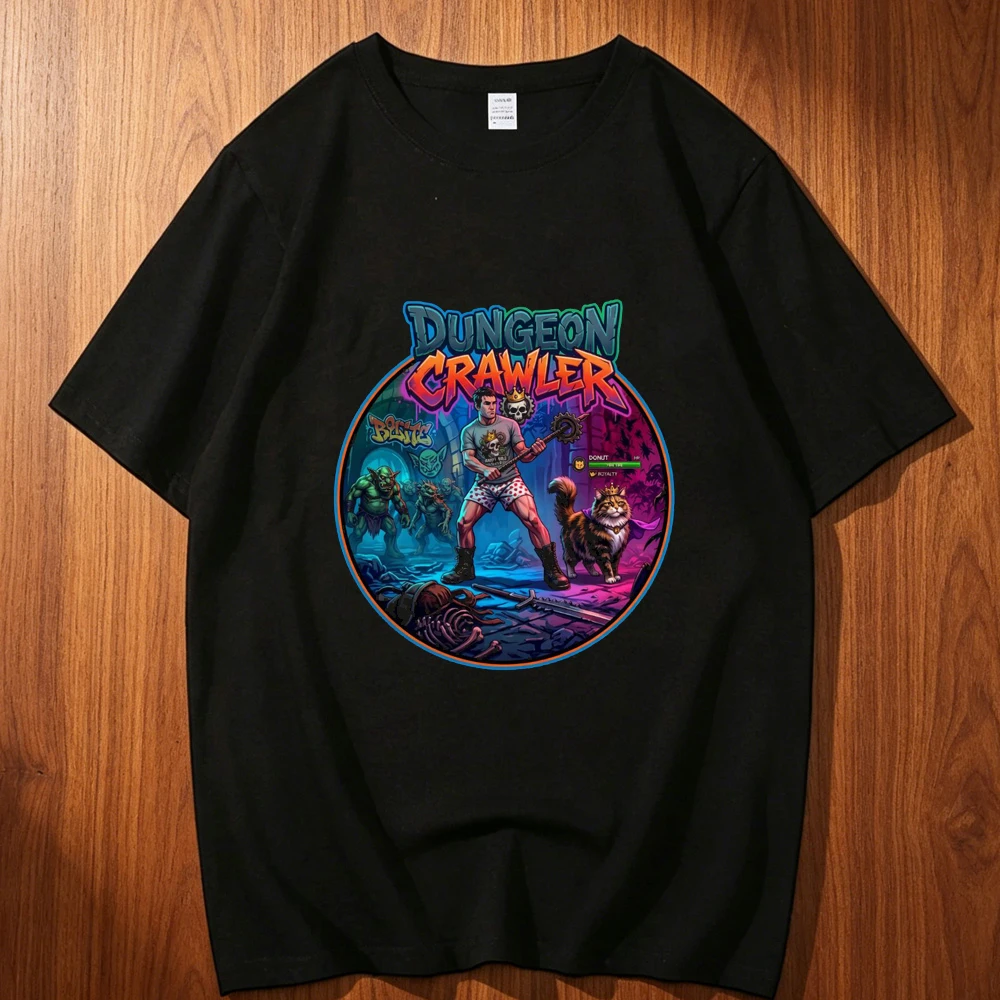 Dungeon Crawler Carl cotton t shirt men harajuku  Grunge 80s Y2k Trendy t shirt Y2k Psychedelic Pastel anime korean clothes