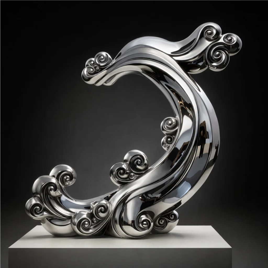Stainless Steel Garden Sculpture, Large Outdoor Metal Art Statue, Modern Abstract Sculpture, Suitable for Landscape Decoration.