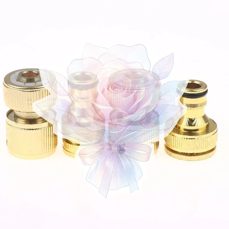 2pcs Standard Aluminum Hose Connector Set - 4/6'' Tap Fitting Quick Connect For Garden Pipes Hose Connector