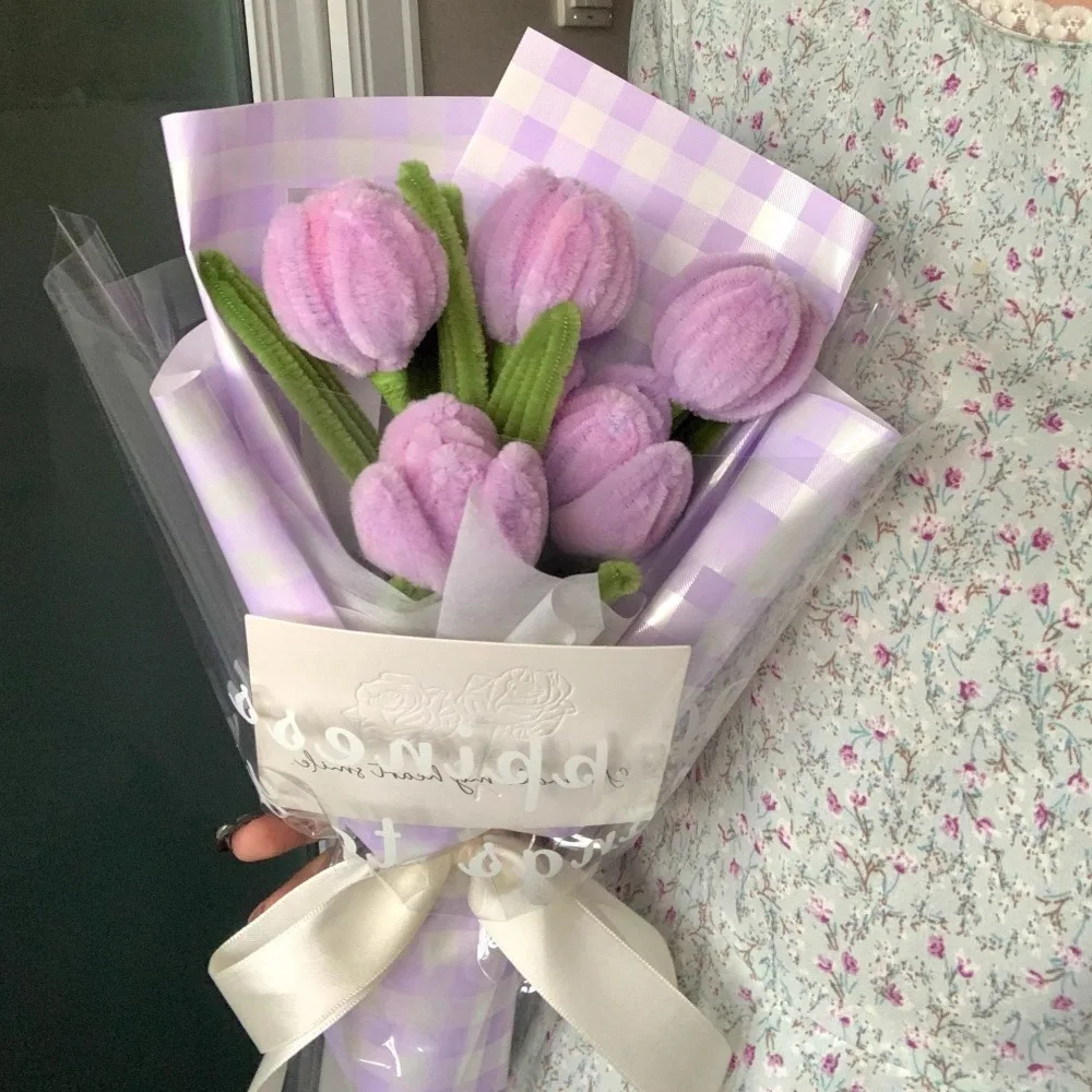 

Готовые искусственные букеты-тюльпаны ручной работы, искусственные цветы из железной проволоки, красочные тюльпаны, цветы ручной работы, подарок на день Святого Валентина