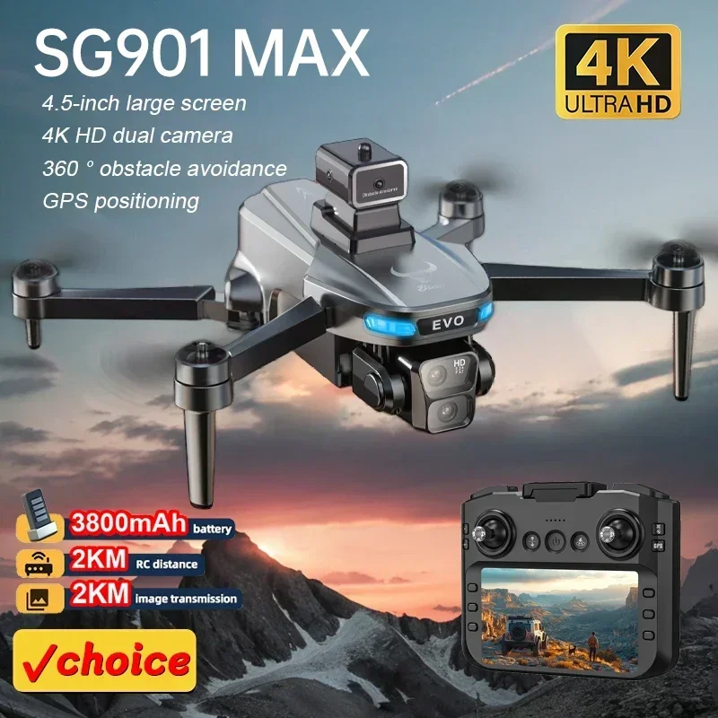 

Edward SG901 MAX Drone GPS Brushless Motor 4K HD Dual Camera Profesional FPV Quadcopter 360° Obstacle Avoidance RC Drone Toys