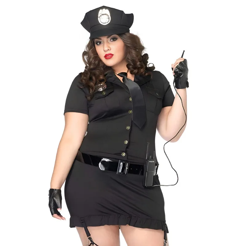 Large -size Female Police Set Halloween Role -playing Police Pretend to Be Sexy Uniform Women's Costumes Pijama Evening Dresses