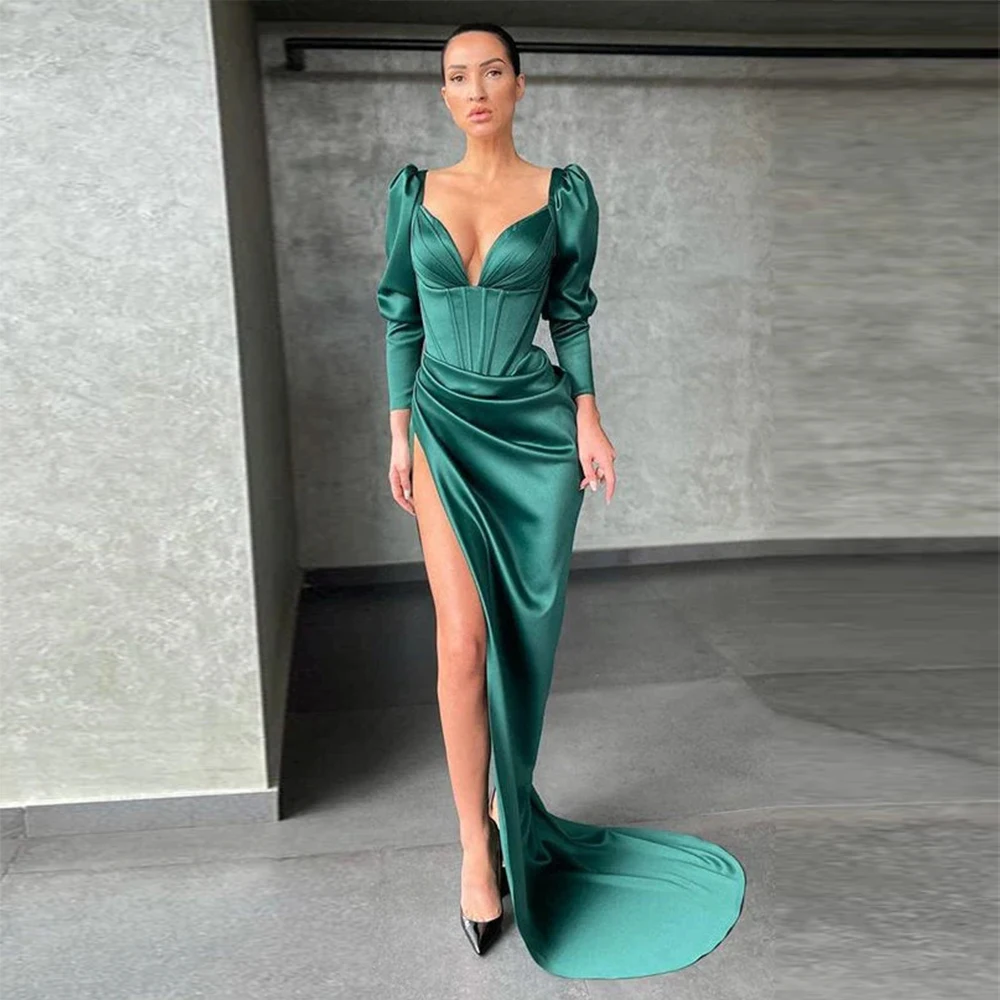 Gorgeous Sexy Backless Slit Formal Evening Dresses Solid High Waist Graduation Dresses Elegant Party Dresses For Women New 2023