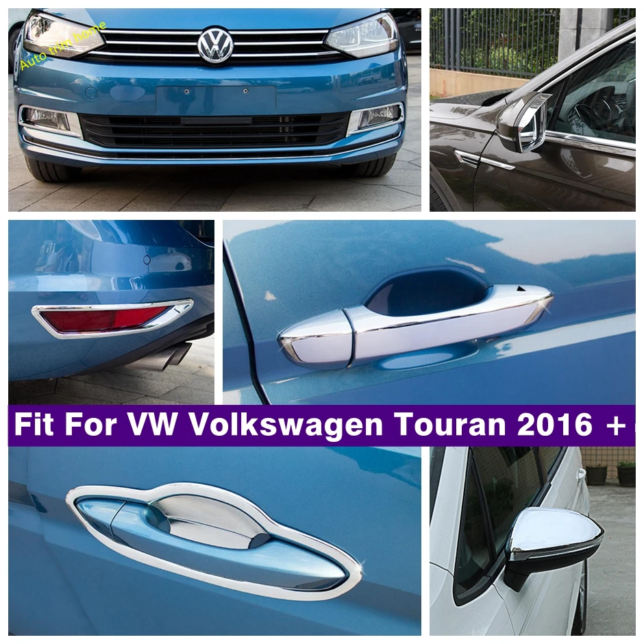 

Chrome Accessories Front Rear Fog Lights / Rearview Mirror Rain Eyebrow / Door Handle Bowl Cover Trim For VW Touran 2016 - 2021