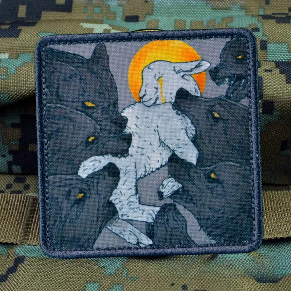 Sheep and Wolf Printed Patches Funny 