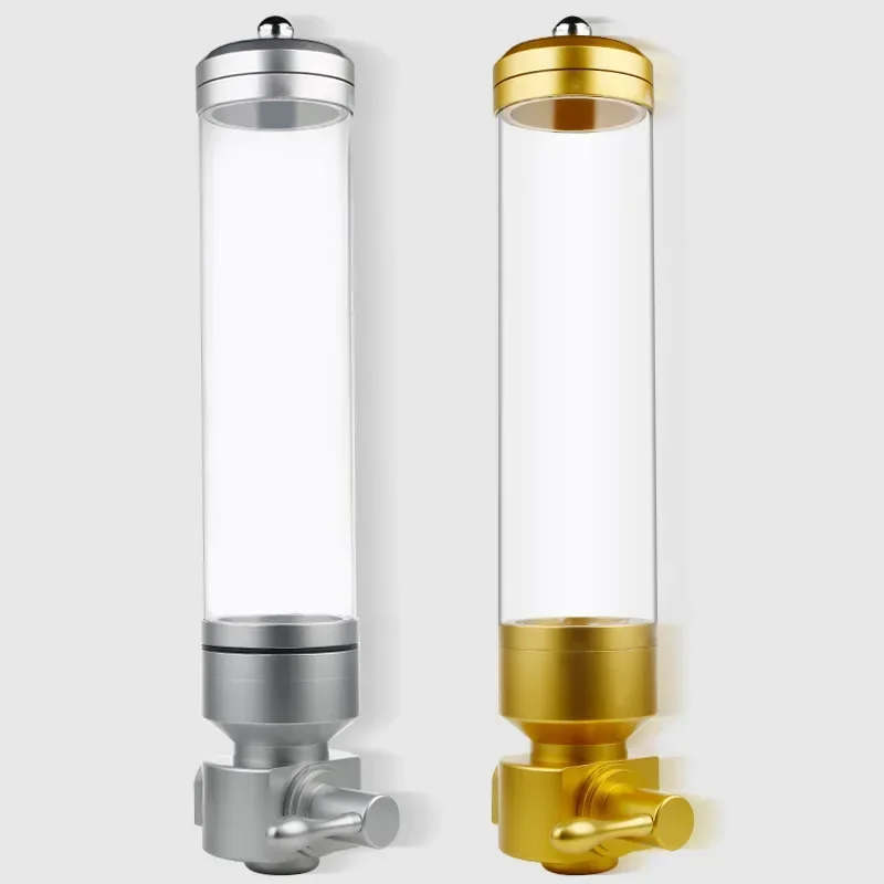 Selected Good Items Luxury Acrylic Aluminum Wall Mounted Dry Food Coffee Bean Dispenser Airtight Silo Cereal Storage Dispenser