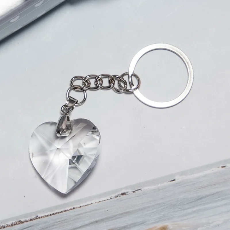 5/6-PCS Heart Crystal Keychain with Gift Box Packaged Perfect For Weddings,Bridal Shower,Birthday,Christening Party Return Gift