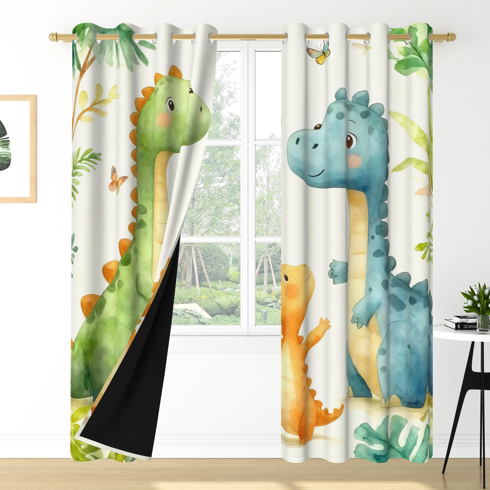 2pcs/set Customizable Image Text Window Curtain Modern Nordic Bedroom Living Room Decor Blackout Polyester Fabric Curtains