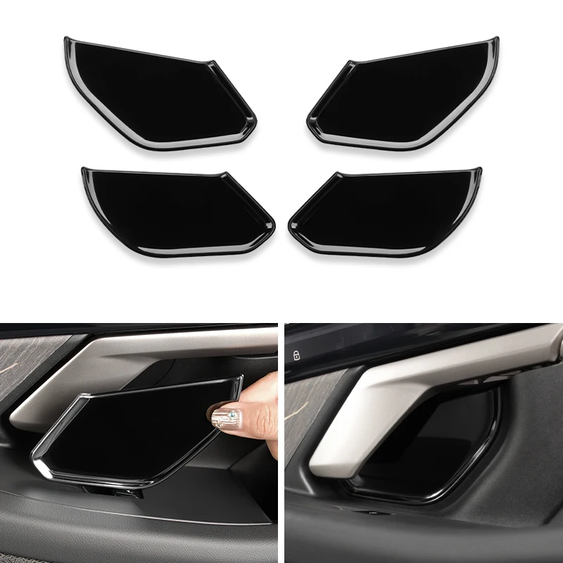 4PCS Car Inner Door Bowl Stickers For BMW 5 Series G60 2024 2025 2026 Metsl Car Door Handle Protective Cover Styling Accessories