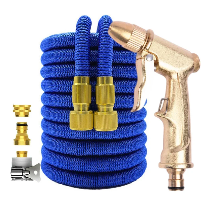 

High Pressure Pvc Reel Magic Water Pipes Garden Water Hose Expandable Double Metal Connector for Garden Farm Irrigation Car Wash